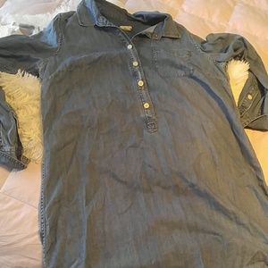 J Crew Denim Shirt Dress Long Sleeve Sz M